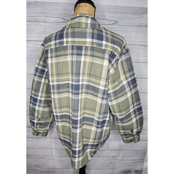Wrangler Men's Sherpa Lined Flannel Heavyweight Shirt Jacket Chore Coat - Picture 3 of 13